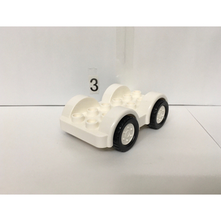 レゴデュプロ(レゴ デュプロ)のレゴ デュプロ 特殊 パーツ タイヤ付き 車輪 ブロック 白メイン×黒 1個(積み木/ブロック)