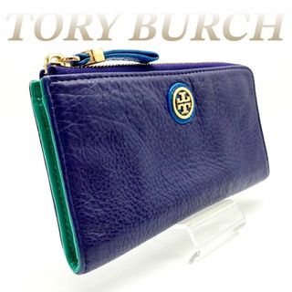 トリーバーチ(Tory Burch)のトリーバーチ 長財布 L字ファスナー レザー ブルー 60325(財布)