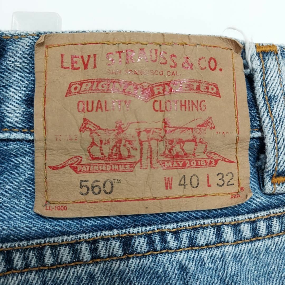 Levi's(リーバイス)のリーバイス560 Levis W40 ダークブルーデニム 青 00s 8457 メンズのパンツ(デニム/ジーンズ)の商品写真