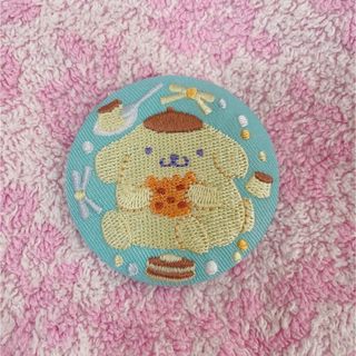 ポムポムプリン(ポムポムプリン)のサンリオキャラクター 刺繍缶バッジ ポムポムプリン(キャラクターグッズ)