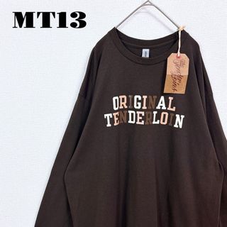 テンダーロイン(TENDERLOIN)の希少品！ TENDERLOIN 長袖 Tシャツ ロンT ブラウン 茶 白 X(Tシャツ/カットソー(七分/長袖))