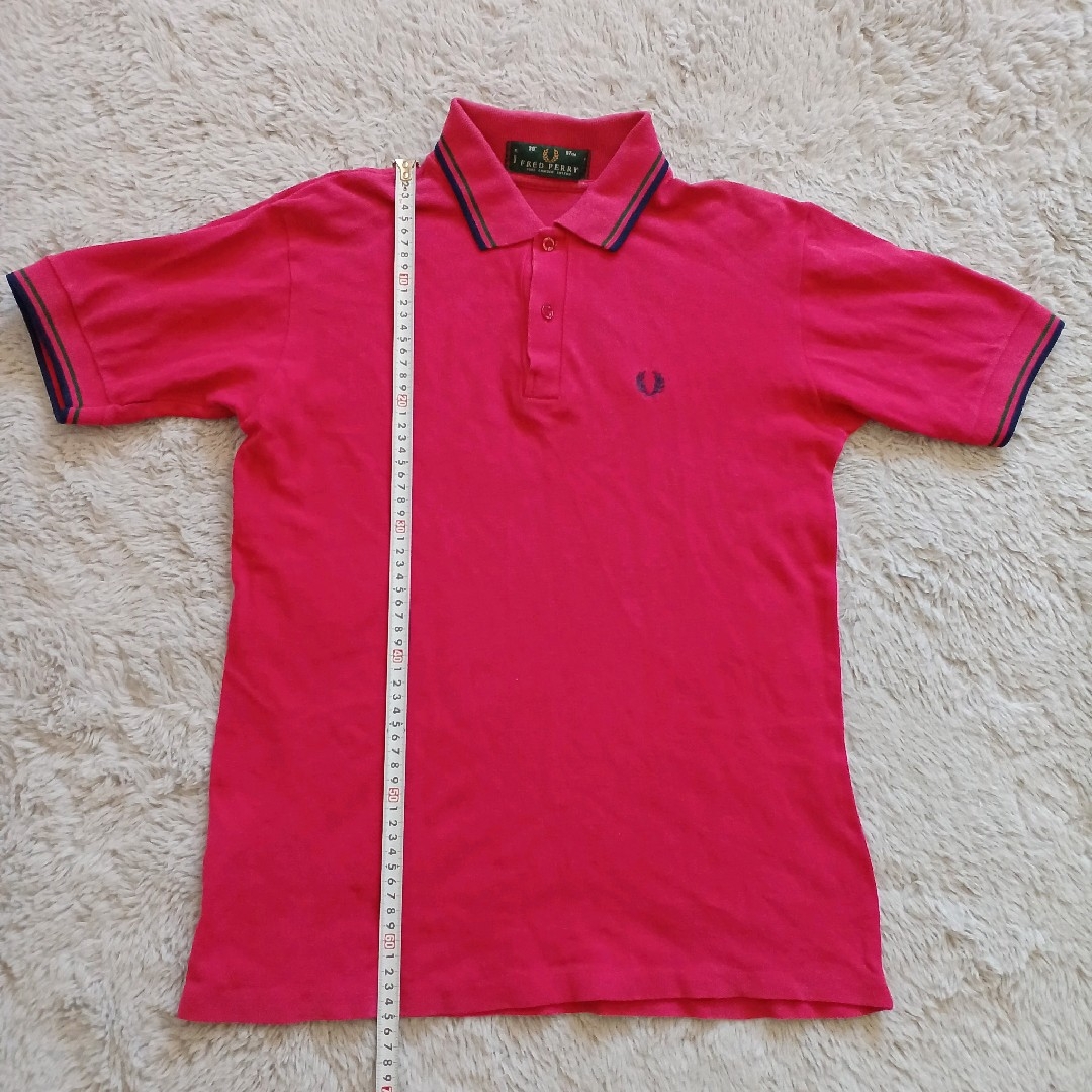 FRED PERRY(フレッドペリー)の90ｓ 英国製 ＦＲＥＤ ＰＥＲＲＹ M12 ポロシャツ レッド 38 メンズのトップス(ポロシャツ)の商品写真