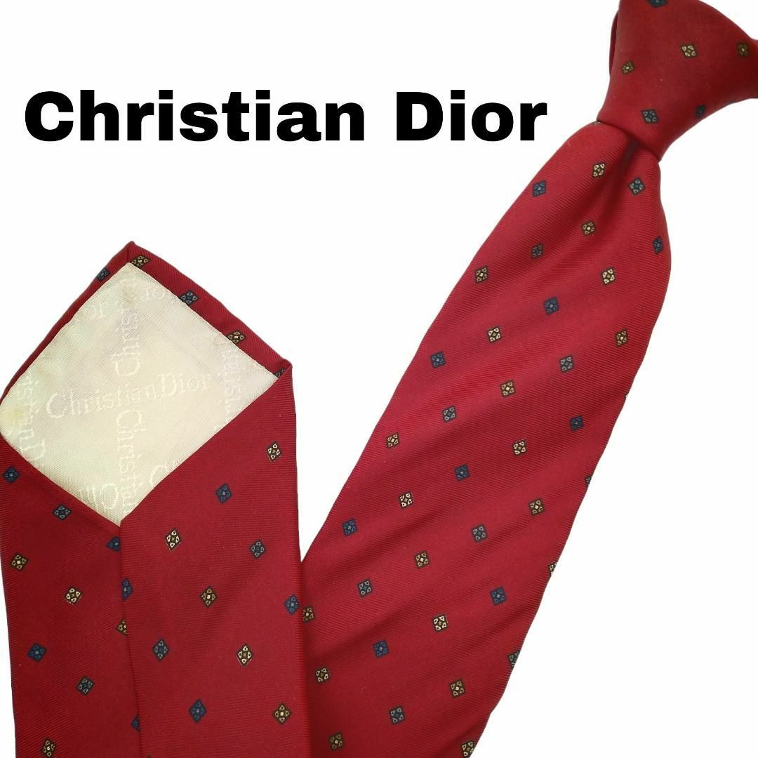 Christian Dior(クリスチャンディオール)のクリスチャンディオール ネクタイ イタリア生地 シルク 総柄 小紋柄u32① メンズのファッション小物(ネクタイ)の商品写真