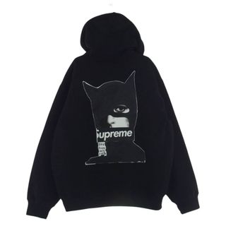 シュプリーム(Supreme)のSupreme シュプリーム パーカー 23AW CATWOMAN HOODED SWEATSHIRT キャットウーマン ロゴプリント フーデッド スウェットシャツ パーカー フーディー ブラック系 L【新古品】【未使用】【中古】(パーカー)