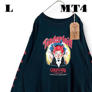 テンダーロイン(TENDERLOIN)の希少品！ TENDERLOIN 長袖 Tシャツ ロンT ON ブラック 黒赤 L(Tシャツ/カットソー(七分/長袖))