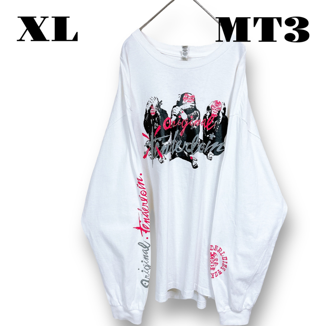 TENDERLOIN(テンダーロイン)の希少品！ TENDERLOIN 長袖 Tシャツ ロンT 猿 ホワイト 白 XL メンズのトップス(Tシャツ/カットソー(七分/長袖))の商品写真