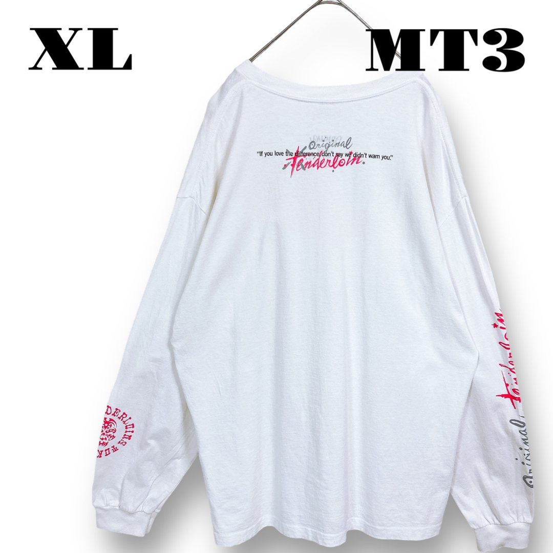 希少品！TENDERLOIN 長袖 Tシャツ ロンT 白 XL柄デザインプリント