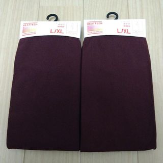 ユニクロ(UNIQLO)のユニクロ ヒートテックタイツ L/XL ワイン2点(タイツ/ストッキング)