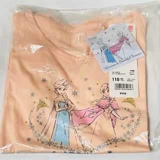 ユニクロ(UNIQLO)のユニクロ UT アナ雪 フリル Tシャツ 110 女の子 子供服(Tシャツ/カットソー)