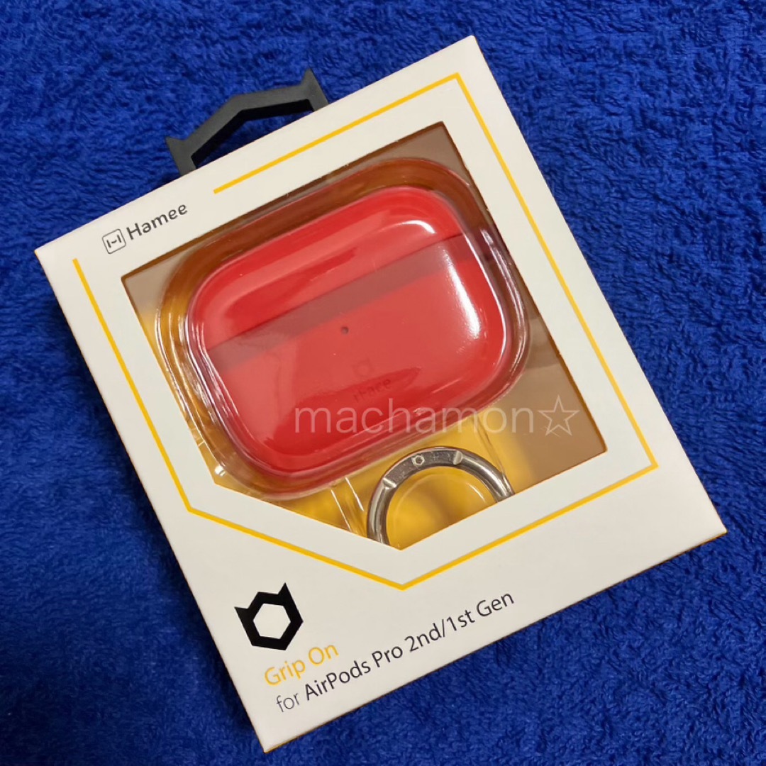 iFace Grip On シリコンケースAirPods Pro２　レッド スマホ/家電/カメラのオーディオ機器(ヘッドフォン/イヤフォン)の商品写真