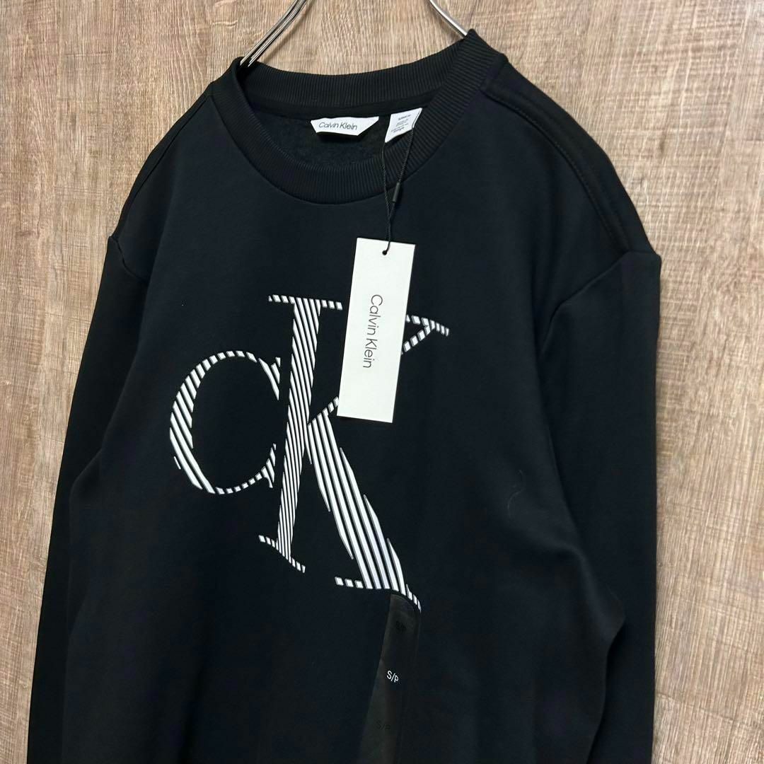 Calvin Klein(カルバンクライン)の【新品未使用】Calvin Klein カルバンクライン　スウェット　ロゴ　黒S メンズのトップス(スウェット)の商品写真