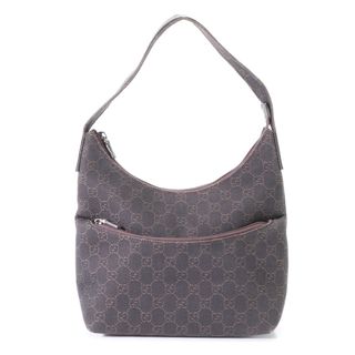 グッチ(Gucci)の美品 グッチ GGキャンバス 105649 002404 レザー ショルダーバッグ 肩掛け トート ハンド 本革 ブラウン レディース EEM U30-5(ショルダーバッグ)