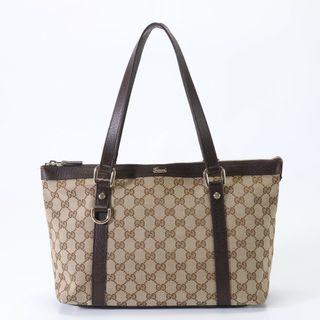 グッチ(Gucci)の美品 グッチ GGキャンバス アビー 141470 204991 レザー トート バッグ 肩掛け ショルダー ハンド A4 レディース メンズ EEM U29-3(トートバッグ)