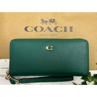 コーチ(COACH)の新品未使用COACH 長財布 アラウンドジップ　グリーン(財布)