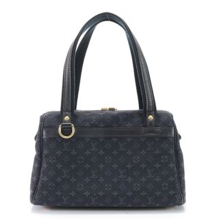 ルイヴィトン(LOUIS VUITTON)の極美品 ルイヴィトン モノグラム ミニ ジョセフィーヌ PM TSTブルー M92414 レザー ハンドバッグ トート レディース EEM U26-9(ハンドバッグ)