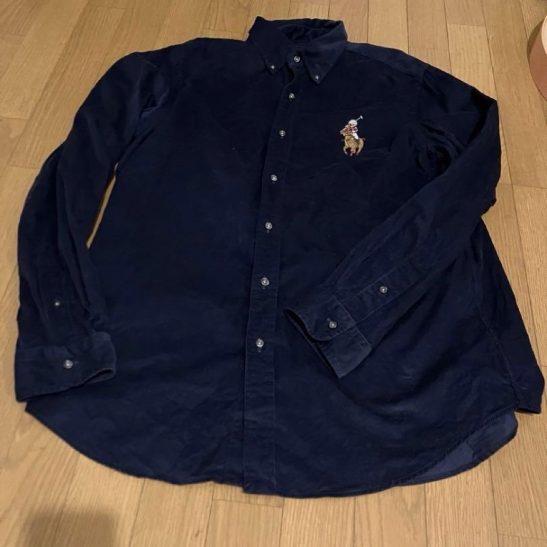 POLO RALPH LAUREN(ポロラルフローレン)のポロラルフローレン　ポロベア　コーデュロイシャツ　長袖　ベア刺繍　古着　メンズ メンズのトップス(ポロシャツ)の商品写真