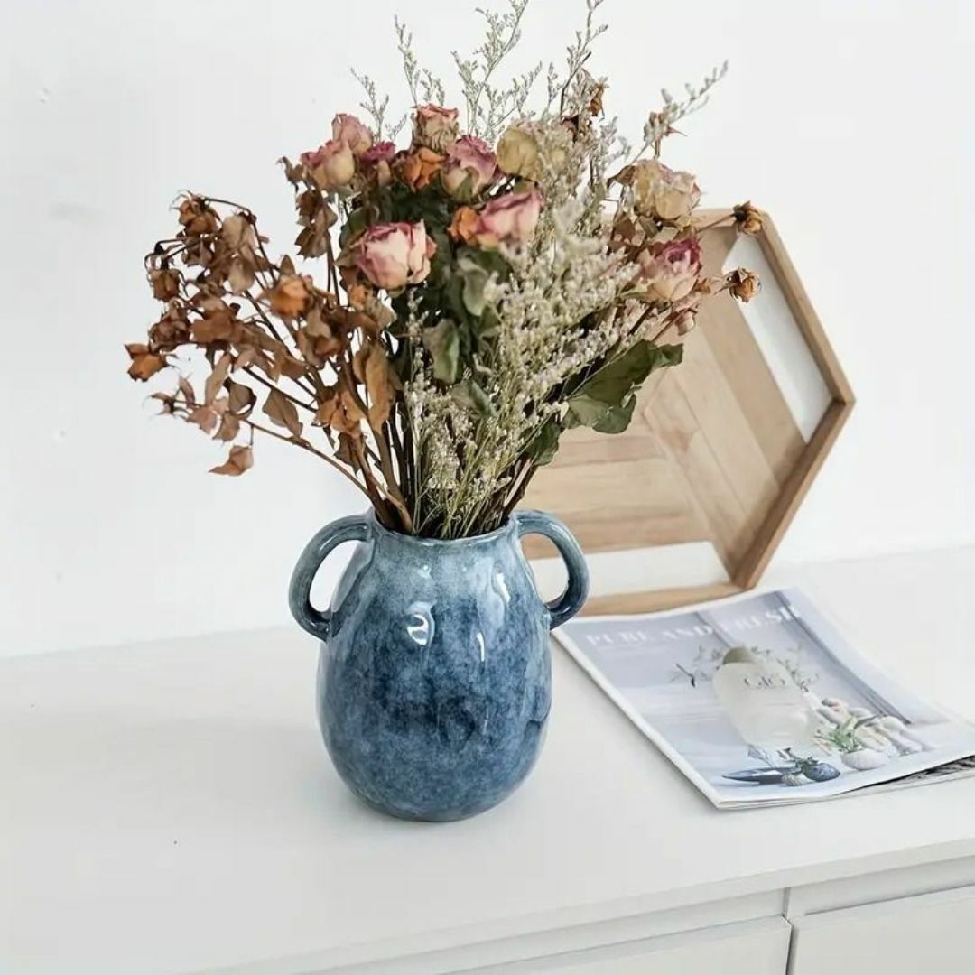 花瓶 陶器 かわいい 青 花 春 リビング 玄関 インテリア の通販 花瓶 陶器 かわいい 青 花 春 リビング 玄関 インテリア の通販