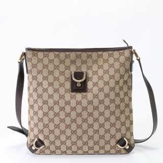 グッチ(Gucci)の美品 グッチ GGキャンバス アビー 131326 2684 レザー ショルダーバッグ 斜め掛け メッセンジャー トート 通勤 メンズ EEM U33-3(ショルダーバッグ)