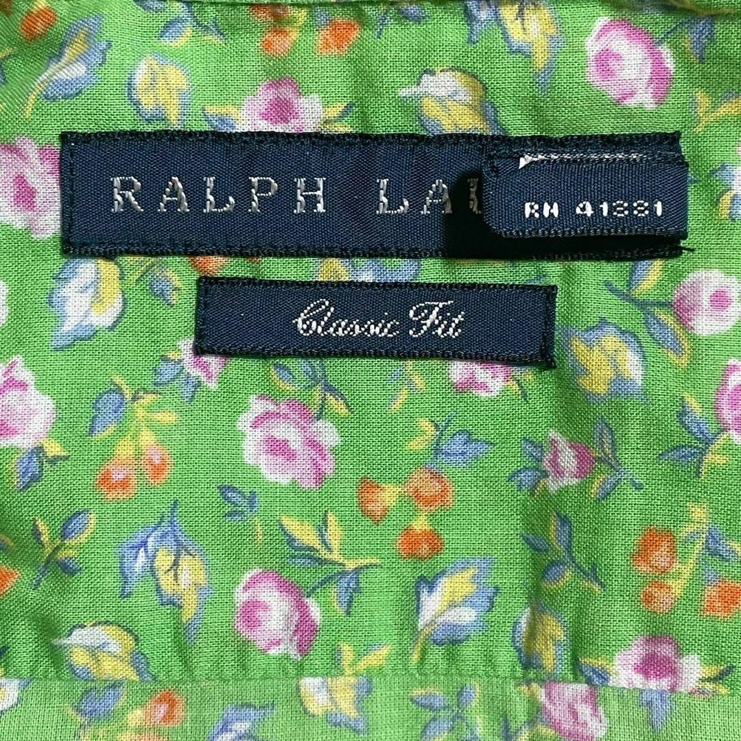 Ralph Lauren(ラルフローレン)のRalph Lauren ラルフローレン　BDシャツ　黄緑　マルチカラー花柄　4 レディースのトップス(シャツ/ブラウス(長袖/七分))の商品写真