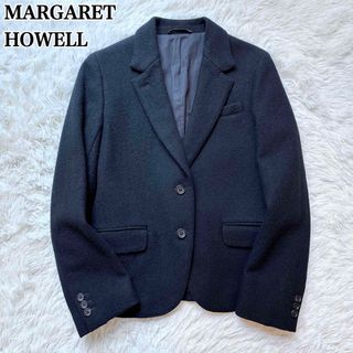 MARGARET HOWELL - マーガレットハウエル ウールジャケット 厚手 ブラック 2つボタン 総裏 S相当