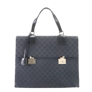 グッチ(Gucci)の美品 グッチ GGキャンバス 015 3720 001998 ビジネス バッグ 書類鞄 ブリーフケース トート 通勤 レザー 本革 A4 メンズ EFM U22-9(ビジネスバッグ)