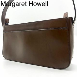 マーガレットハウエル(MARGARET HOWELL)の★極美品 マーガレットハウエル ワンショルダー ハンドバッグ レザー ブラウン(ショルダーバッグ)