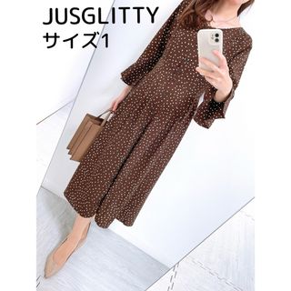 ジャスグリッティー(JUSGLITTY)の【アリリン様 専用✨】❤️ジャスグリッティー✨サイズ1✨ドット柄ワンピース(ロングワンピース/マキシワンピース)