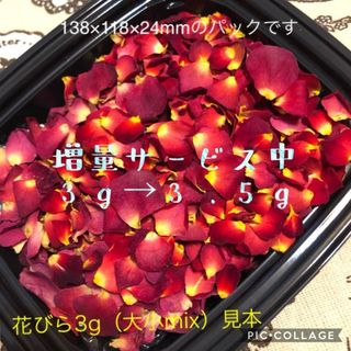 ミニ薔薇の花びら（大小mix ）セット★3g→3.5gに増量中★ドライフラワー★(各種パーツ)