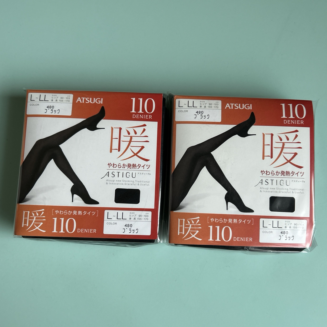 Atsugi(アツギ)のATSUGI やわらか発熱タイツ110デニール ２個 レディースのレッグウェア(タイツ/ストッキング)の商品写真