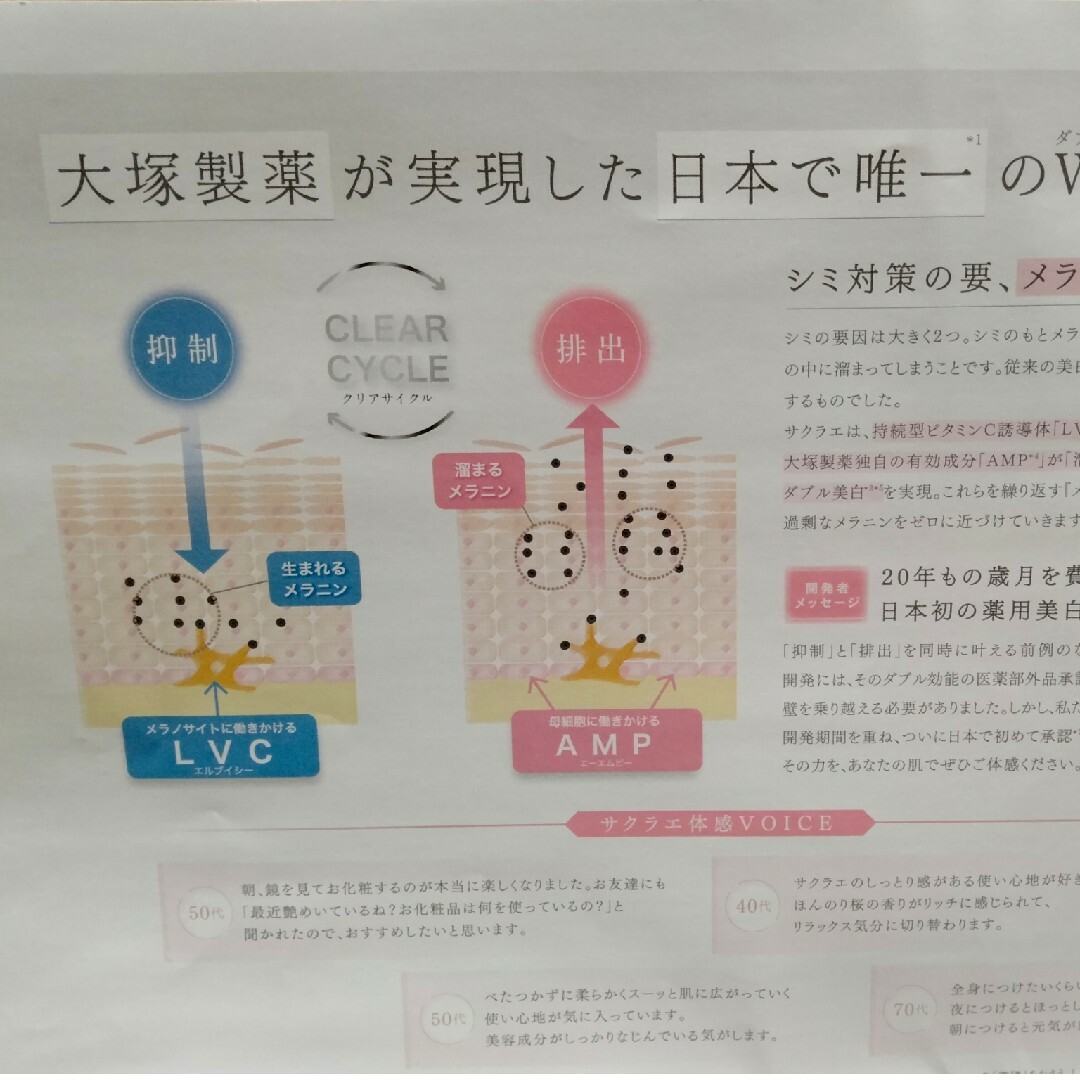 大塚製薬(オオツカセイヤク)のサクラエ　ダブルアクションセラム　薬用美白美容液【広告】 コスメ/美容のスキンケア/基礎化粧品(美容液)の商品写真