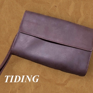 TIDING - TIDING 厚手牛革 セカンドバッグ  経年変化 オイルレザー