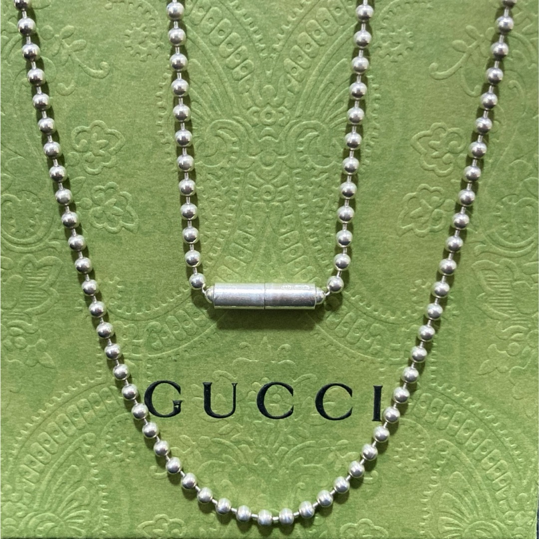 Gucci(グッチ)のグッチ ボールチェーンネックレス シルバー925 ドッグタグチェーン(B/60) レディースのアクセサリー(ネックレス)の商品写真