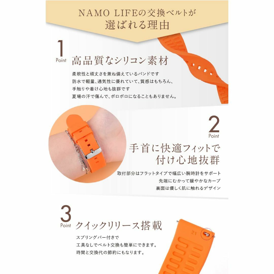 【色:ブラック_サイズ:18mm】ラバーベルト シリコン 腕時計 クイックリリー その他のその他(その他)の商品写真