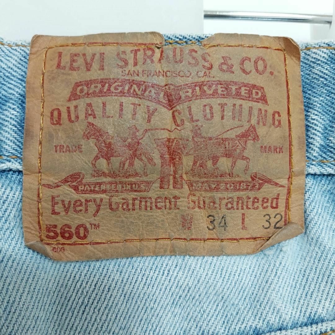 Levi's(リーバイス)のリーバイス560 W34 ブルーデニム 水色 USA製 00s パンツ 8464 メンズのパンツ(デニム/ジーンズ)の商品写真