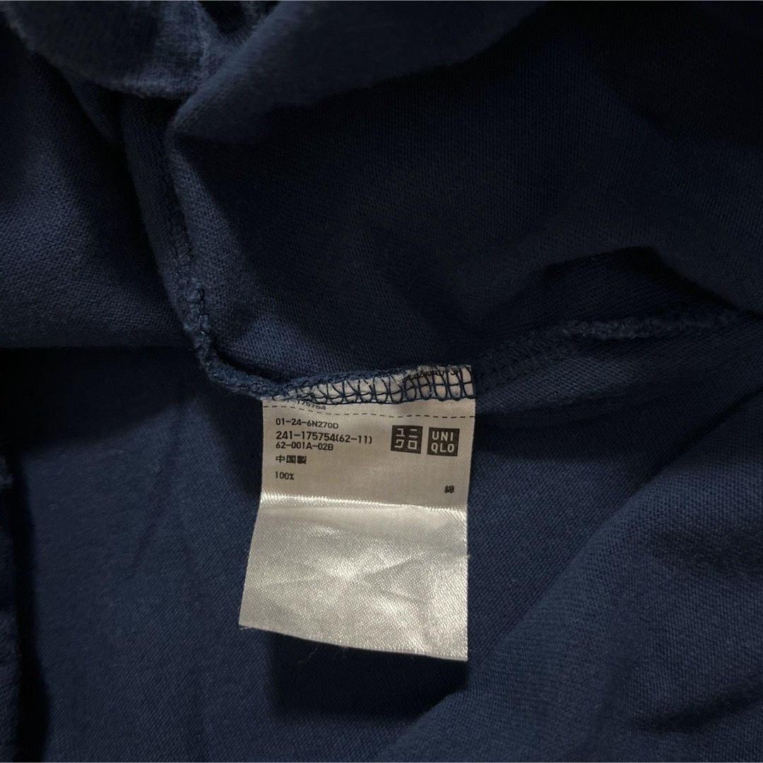 UNIQLO(ユニクロ)の【UNIQLO】レディース 古着 Tシャツ 半袖 ネイビー ロゴ ユニクロ レディースのトップス(Tシャツ(半袖/袖なし))の商品写真