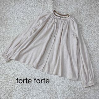 フォルテフォルテ(forte_forte)のforte forte ♡ ウール　ブラウス　前開き　羽織り　パイピング　上品(シャツ/ブラウス(長袖/七分))