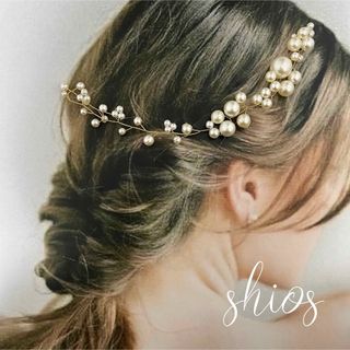 ヘッドドレス　ヘアアクセサリー　髪飾り　和装　カラードレス　ブライダル　結婚式(ヘッドドレス/ドレス)