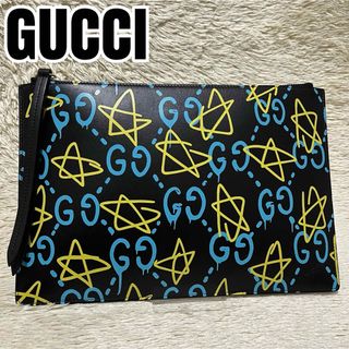 グッチ(Gucci)の737 箱付✨美品✨グッチ ゴースト クラッチバッグ セカンド ミケーレ期 黒(セカンドバッグ/クラッチバッグ)