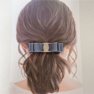 送料無料【バックル付ステッチリボンバレッタ】ヘアアクセ　可愛い　上品　人気(バレッタ/ヘアクリップ)