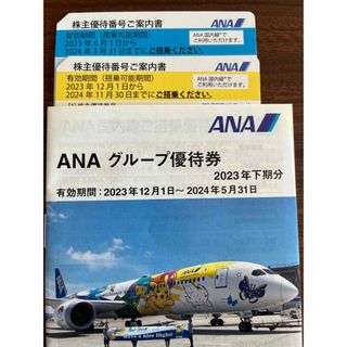 エーエヌエー(ゼンニッポンクウユ)(ANA(全日本空輸))のANA 株主優待券2枚とグループ優待券1冊(航空券)