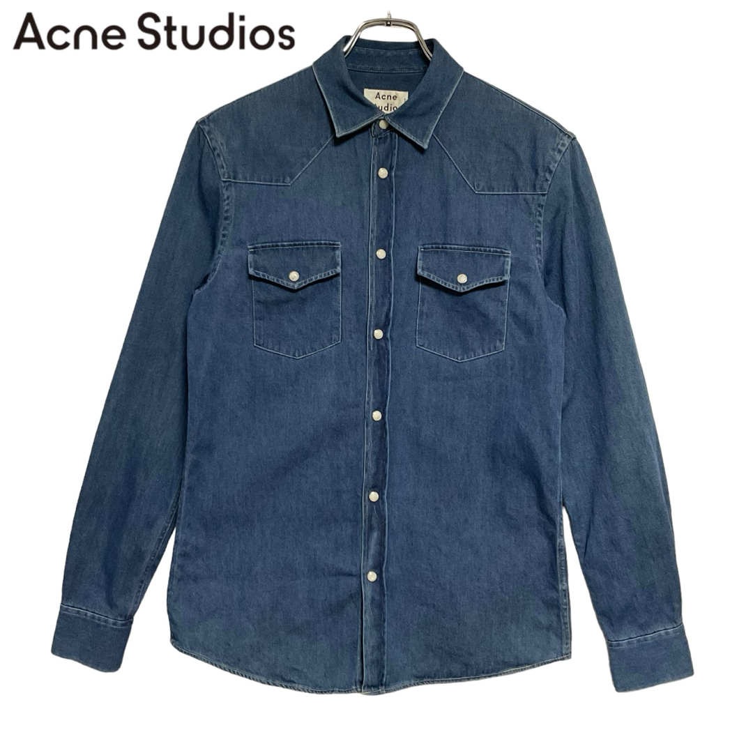 Acne Studios(アクネストゥディオズ)の1点限り アクネストゥディオズ　デニムシャツ　インディゴ　スリム　サイズ46 メンズのトップス(シャツ)の商品写真