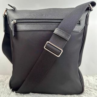 Bally - 美品✨　バリー　ショルダーバッグ　サコッシュ　レザー　ナイロン　肩掛け　切り替え