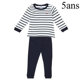 PETIT BATEAU - 新品 タグ付き プチバトー マリニエール ボーダー 長袖 パジャマ 5ans