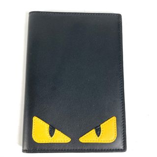 フェンディ(FENDI)のフェンディ FENDI モンスター 7M0269 パスポートカバー トラベルグッズ パスポートケース レザー ブラック 美品(パスケース/IDカードホルダー)