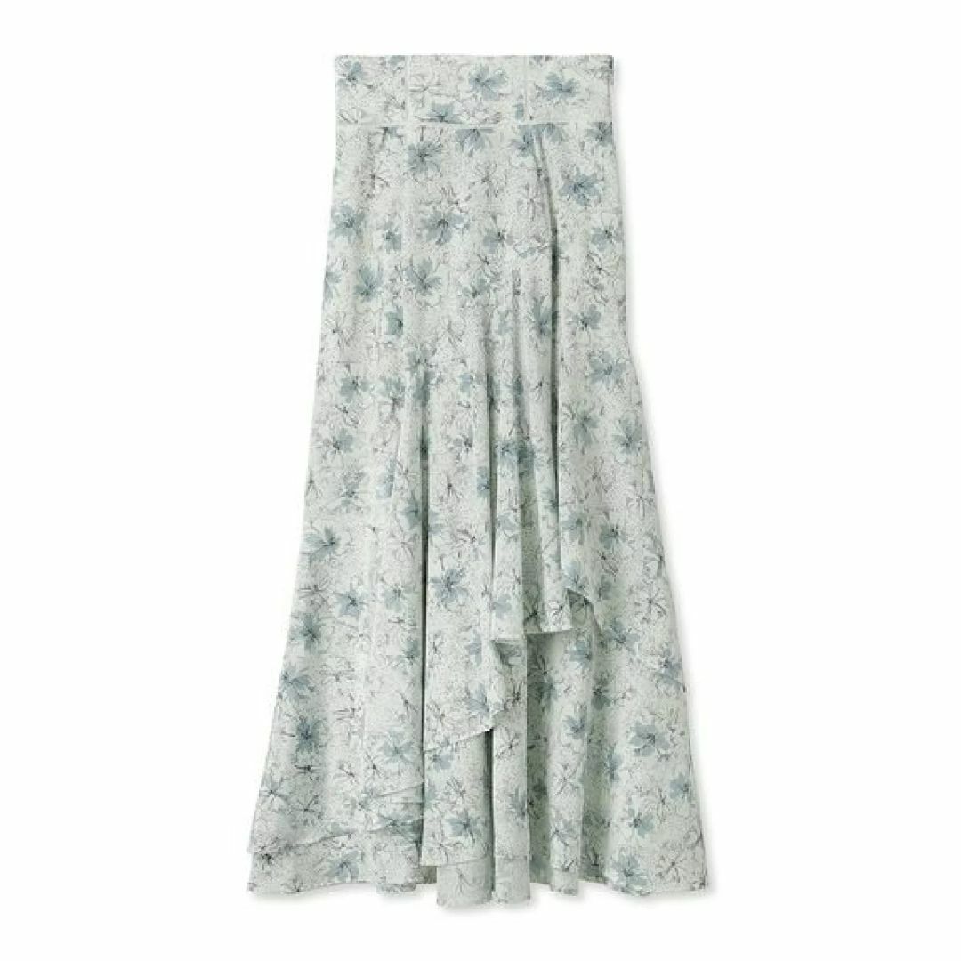 Lily Brown(リリーブラウン)のリリーブラウン花柄アシンメトリースカート　アイボリー　０ レディースのスカート(ロングスカート)の商品写真