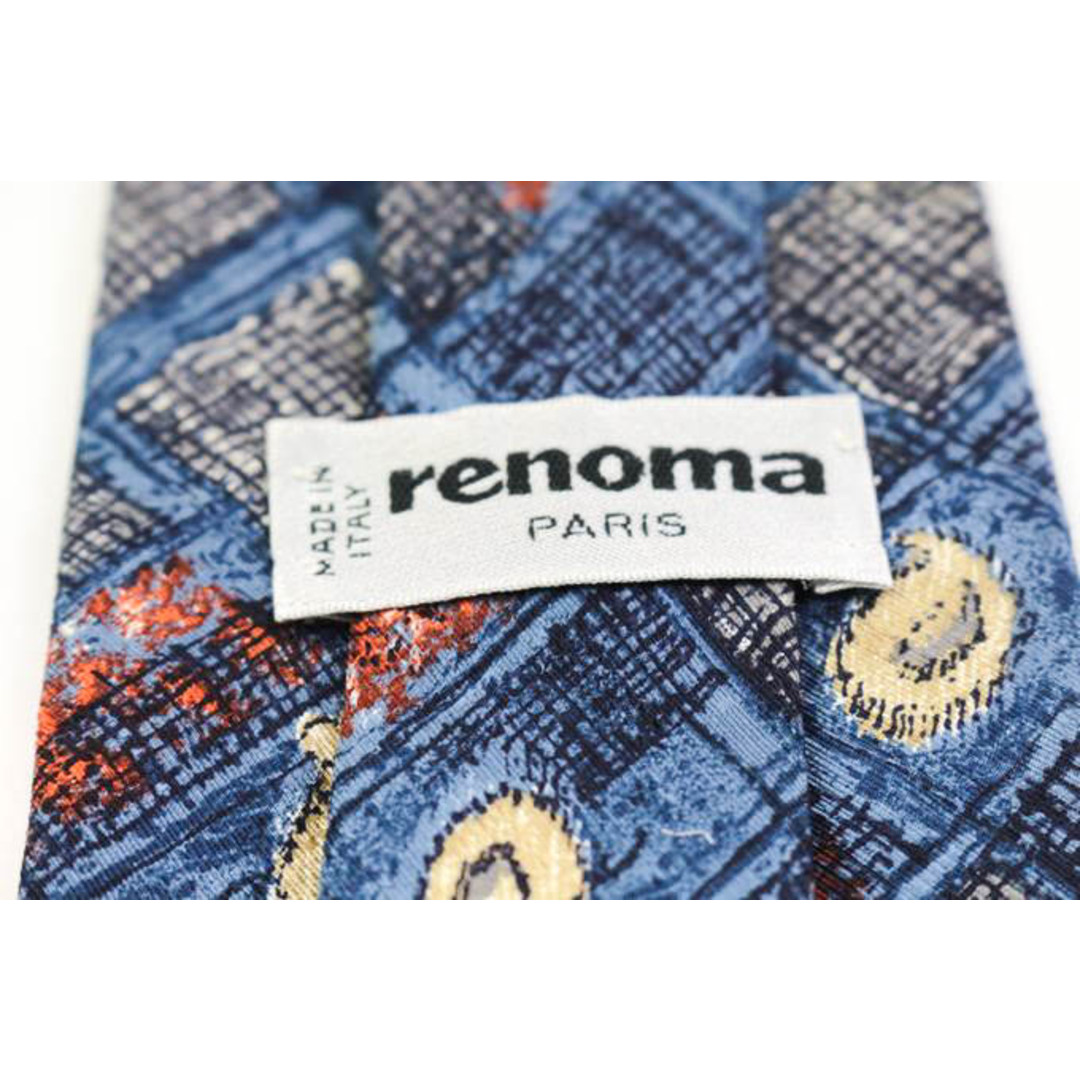 RENOMA(レノマ)のレノマ ブランド ネクタイ ペイズリー 格子柄 シルク イタリア製 メンズ ネイビー renoma メンズのファッション小物(ネクタイ)の商品写真