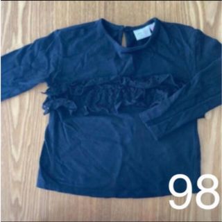 ザラキッズ(ZARA KIDS)のZARA ベビー　黒　長袖　レース　トップス　カットソー　98(Tシャツ/カットソー)