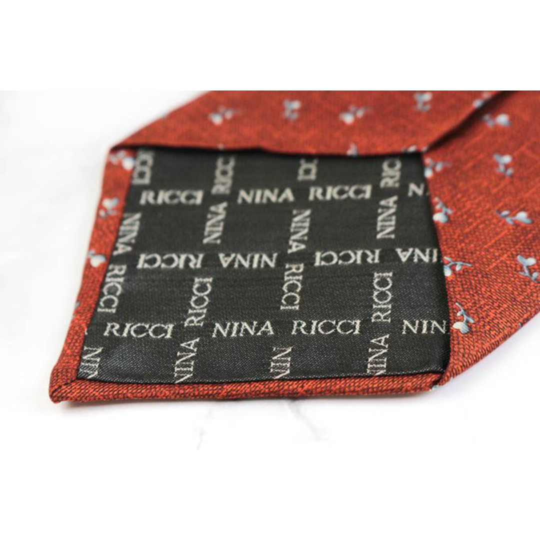 NINA RICCI(ニナリッチ)のニナリッチ ブランド ネクタイ 花柄 小紋柄 格子柄 シルク フランス製 メンズ ブラウン NINA RICCI メンズのファッション小物(ネクタイ)の商品写真