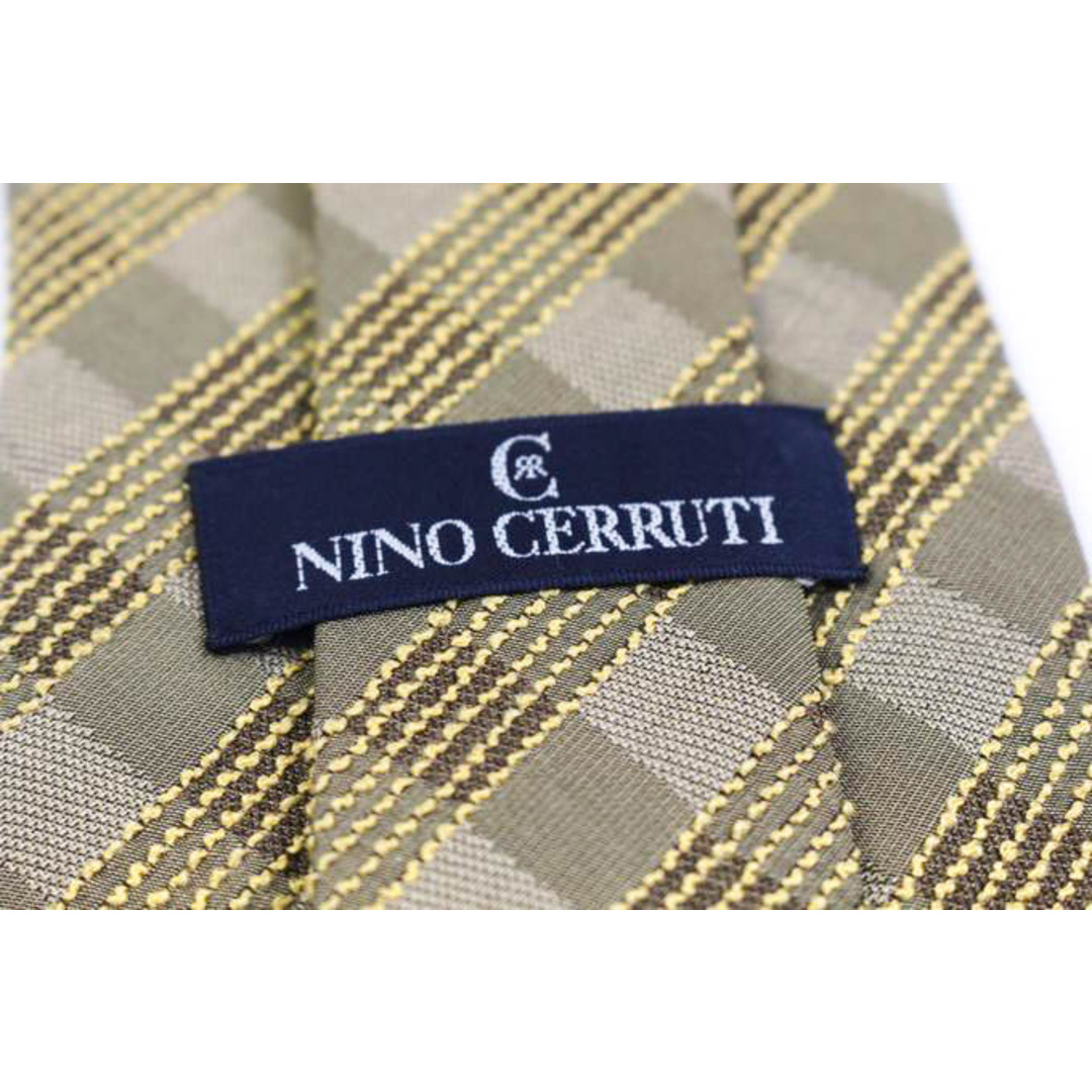 ニノセルッティ ブランド ネクタイ チェック柄 格子柄 シルク メンズ ベージュ Nino Cerruti メンズのファッション小物(ネクタイ)の商品写真