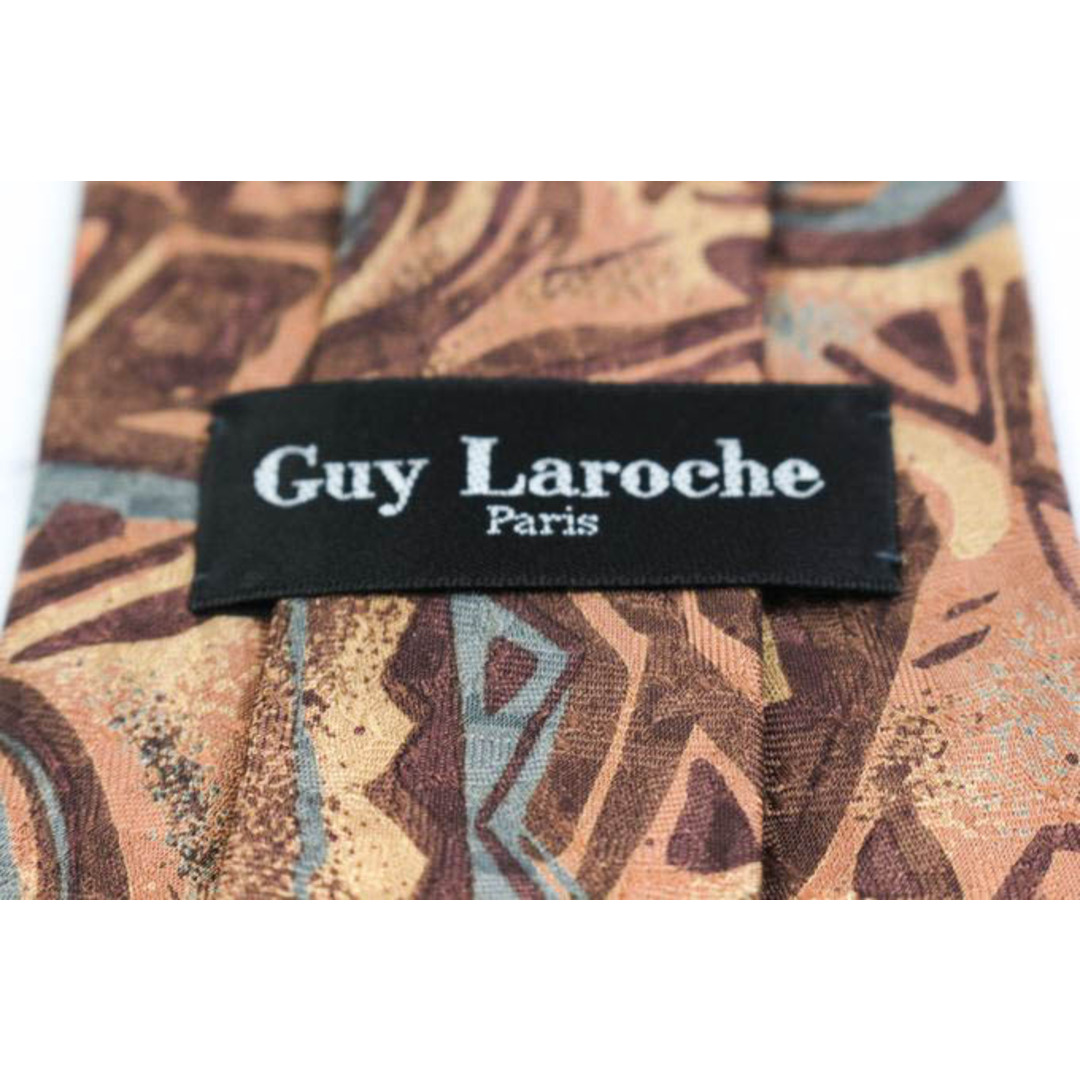 Guy Laroche(ギラロッシュ)のギラロッシュ ブランド ネクタイ 総柄 幾何学模様 シルク メンズ ブラウン Guy Laroche メンズのファッション小物(ネクタイ)の商品写真